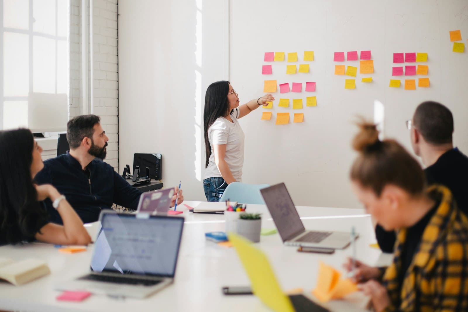 A consultant and candidate reviewing a career roadmap